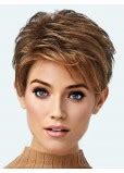 2025's Must-Have: Cropped Exquisite Brown Synthetic Boycuts Lace Front Wigs