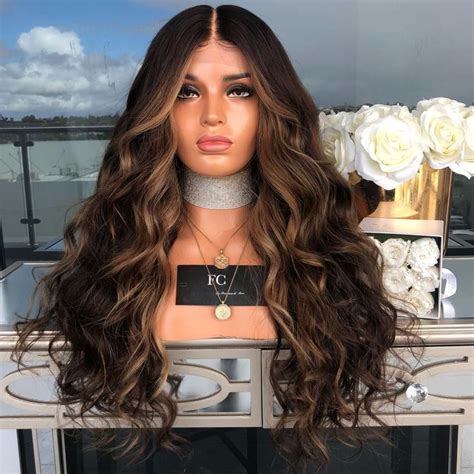 2025's Must-Have: Long Brown Wig with Highlights, Loose Wave Synthetic, Heat Resistant, No Parting