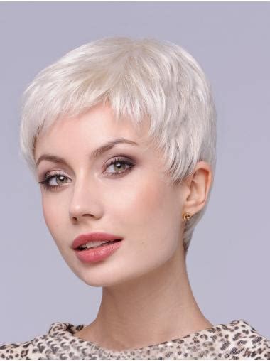 2025's Must-Have: Platinum Blonde Straight Lace Front Stylish Boycuts Synthetic Wigs