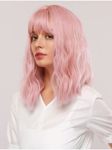 2025's Top-Rated Synthetic Wig: Light Pink Water Wave Bobs