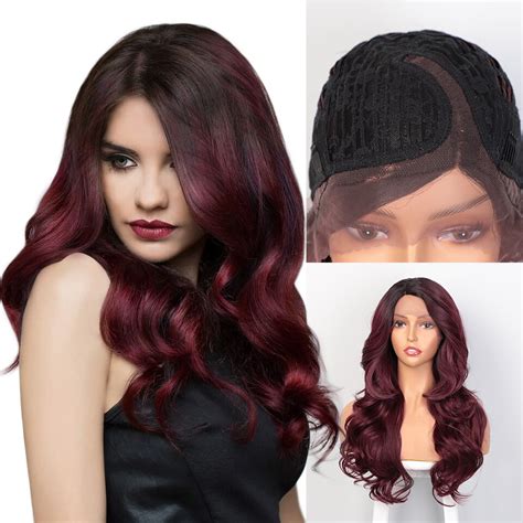 2025's VS: 20 Inches Long Wavy Elegant Lace Front Red Wigs