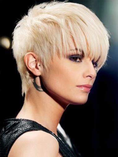 2025's Young Fashion: Choppy Platinum Blonde Capless Synthetic Wigs