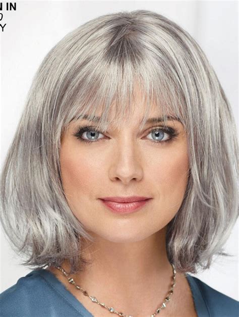 2025: 12" Straight Chin Length Lace Front Bobs Grey Wigs