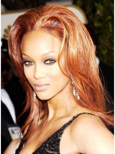 2025: Auburn Straight Shoulder Length Tyra Banks Wigs & VS