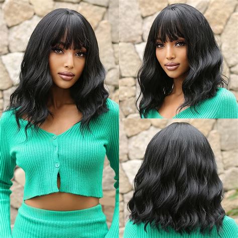 2025: Short Bob Cut Wigs 6" Black Synthetic Wigs