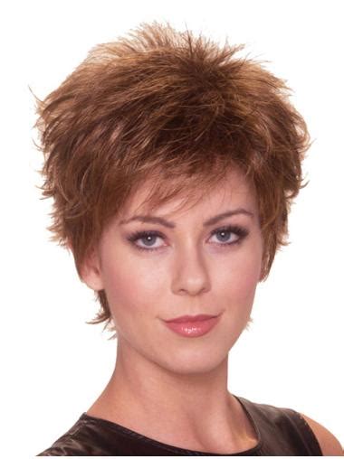 2025: Stylish Auburn Straight Cropped Synthetic Wigs