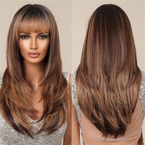 2025 Must-Have: Perfect Brown 16" Straight Layered Synthetic Wigs for Unparalleled Style