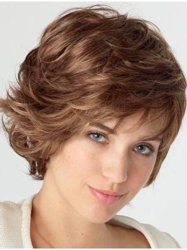 2025 Perfect Auburn Shoulder Length Wavy With Bangs Popular Wigs