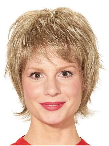 2025 Ready To Wear Monofilament Wigs: Blonde Straight Short Layered