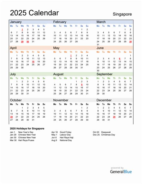 2025 Singapore Calendar: A Comprehensive Guide to Important Dates and Events