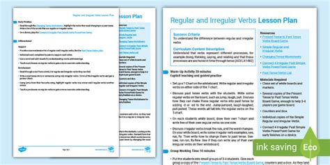 21 Unforgettable Regular and Irregular Verbs Lesson Plan