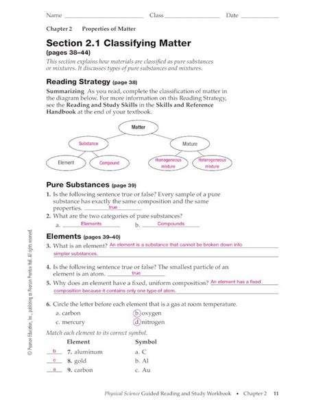 21 classifying matter answers Reader