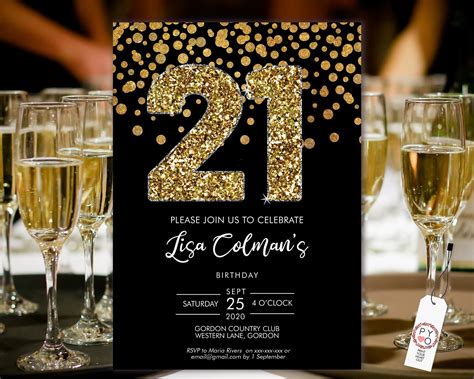 21st Invitation Template
