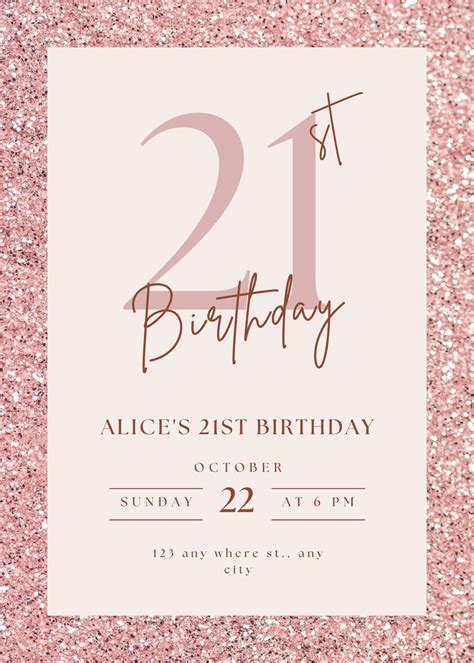 21st Invitation Templates