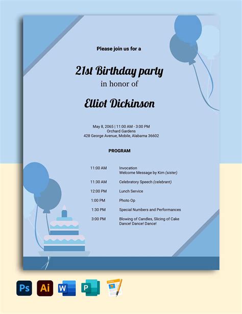 21st birthday party programme sample Kindle Editon