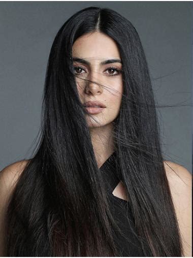 22" Lace Front Long Black Without Bangs Emeraude Toubia Wigs for a Stunning 2025