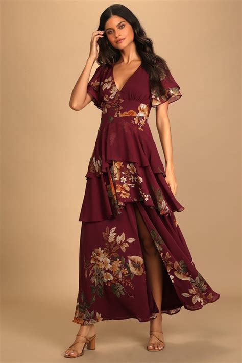 22 Best Burgundy Floral Dresses for a Show-Stopping Look