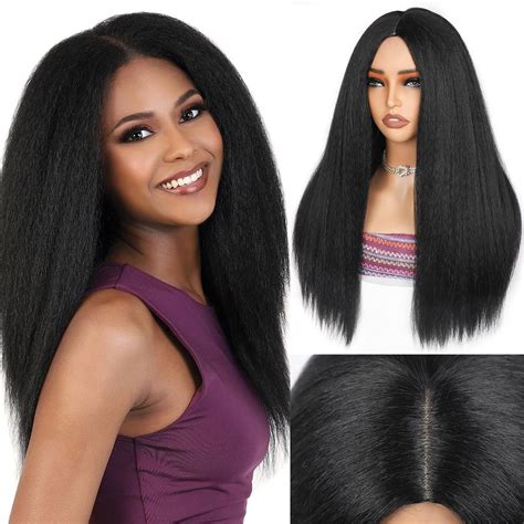 22 Reasons Why You'll Adore Parted in the Middle Kinky Straight Wigs with Bangs