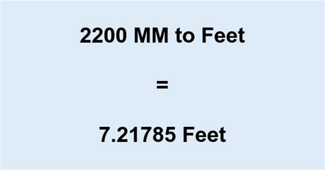 2200 mm in Feet: A Comprehensive Guide