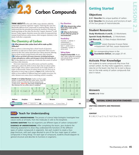 23 Carbon Compounds Worksheet Answers PDF