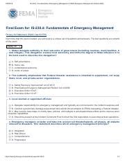 230 B Fundamentals Of Emergency Management Answers PDF