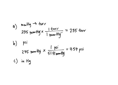 235 mmhg to hg