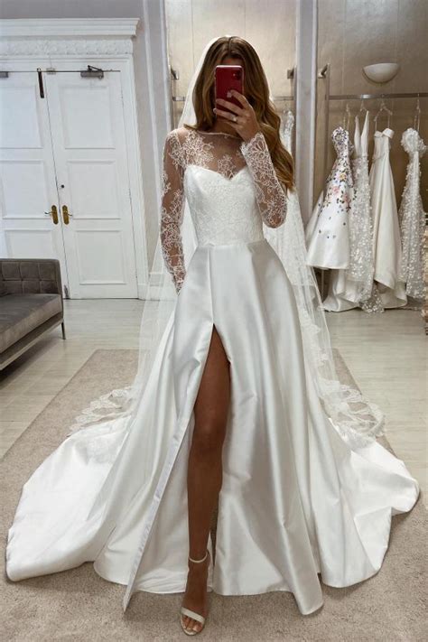 24 Enchanting Long White Satin Dress Ideas