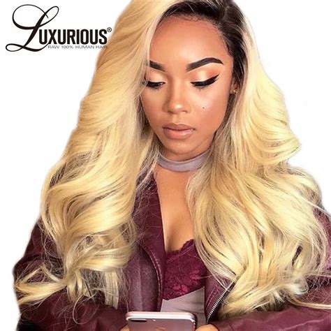 24 Inches Wavy Blonde to Black Human Hair Ombre Wigs: A Luxurious Transformation