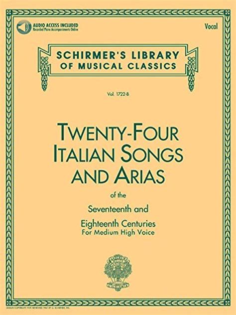 24 italian songs and arias medium high voice book vocal collection Kindle Editon
