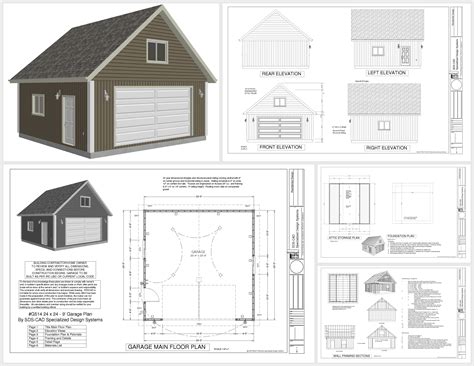 24 x 24 garage plans with loft and dormers construction blueprints Doc