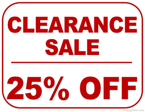 25 Off Sign Printable