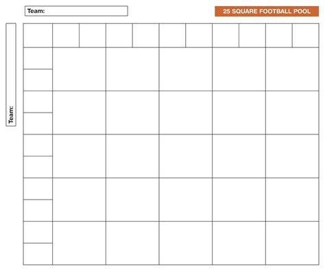25 Square Super Bowl 2017 Pool Templates