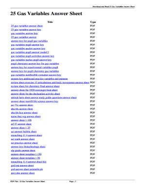 25 gas variables answers PDF