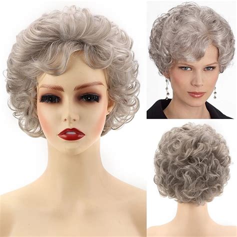 27 Voluptuous Curly Synthetic Gray Wigs for Older Women