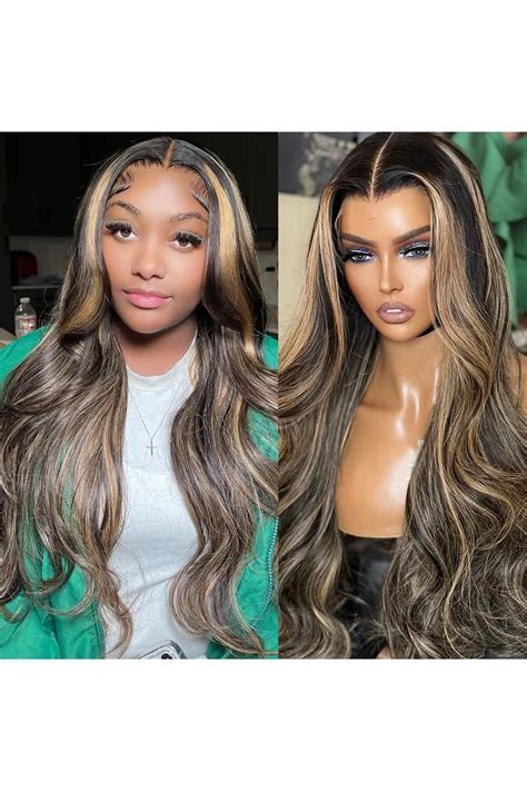 28" Straight Long Lace Front Ombre Wigs