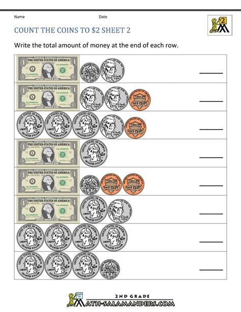 2nd Grade Money Worksheets Free Printable