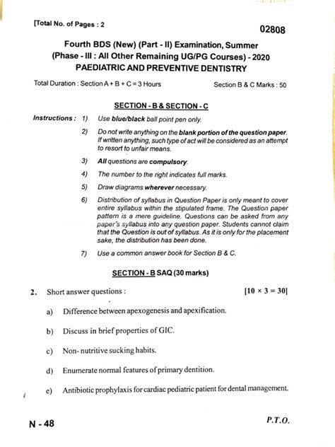 2nd yr previousprevious exam papers for bds pdfs Doc