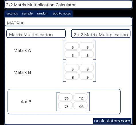 2x2 Matrix Calculator: Simplify Your Matrix Operations with Ease