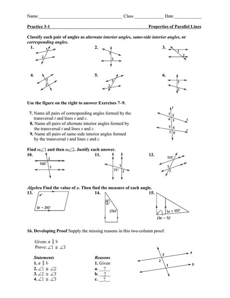 3 2 Practice Properties Of Parallel Lines Answers Form G Ebook Epub