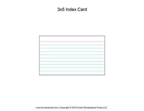 3 By 5 Index Card Template