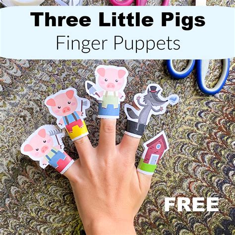 3 Little Pigs Finger Puppets Printable