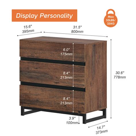 3 spacious drawers: