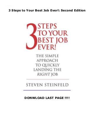 3 steps to your best job ever second edition Reader