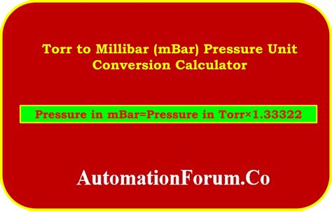 3.5 Torr to mBar: A Detailed Guide to Conversion and Applications