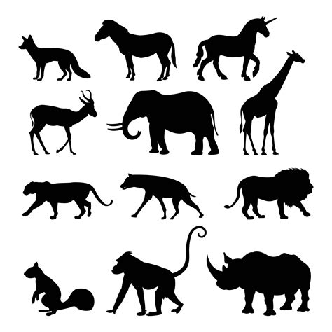 30 animals silhouettes animal coloring Reader