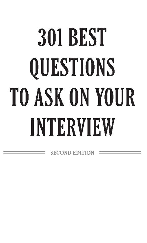 301 best questions to ask on your interview second edition Doc