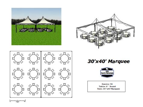 30x40 Tent Layouts