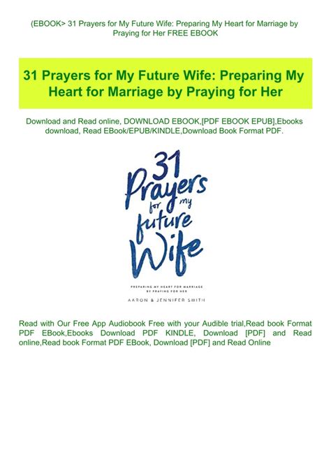 31 Prayers for My Future Wife Preparing My Heart for Marriage by Praying for Her Reader