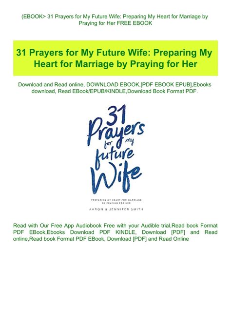 31 Prayers for My Future Wife Preparing My Heart for Marriage by Praying for Her Reader