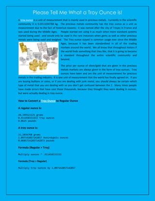 31.1034768 Troy Ounces: A Comprehensive Guide to Measurement